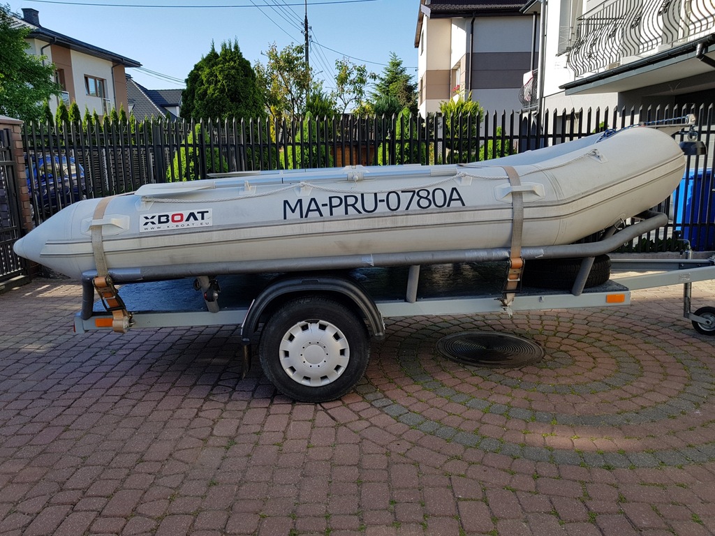 PONTON 3.8m X-BOAT ALUMINIOWA PODŁOGA WINDA ZESTAW