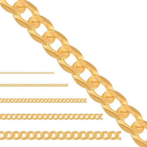 Złoty łańcuszek 50 cm pełny pancerka 585