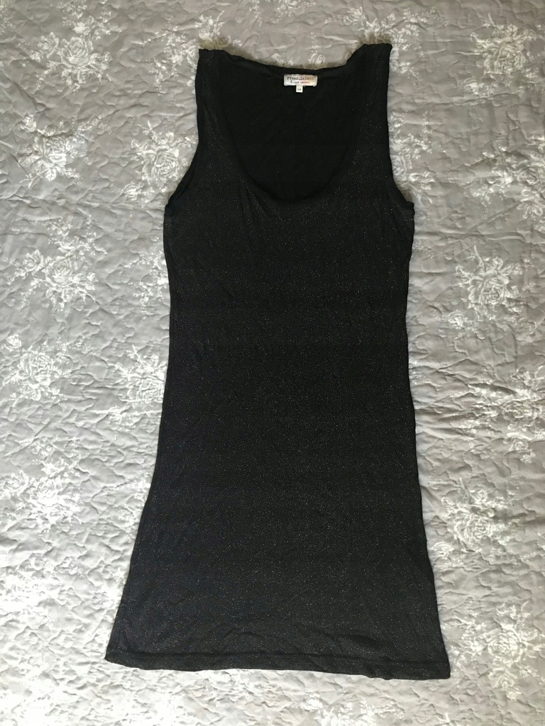 River Island sukienka czarna brokat mini bodycon L