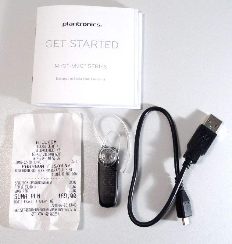 ZESTAW SŁUCHAWKOWY PLANTRONICS M70 BLUETOOTH