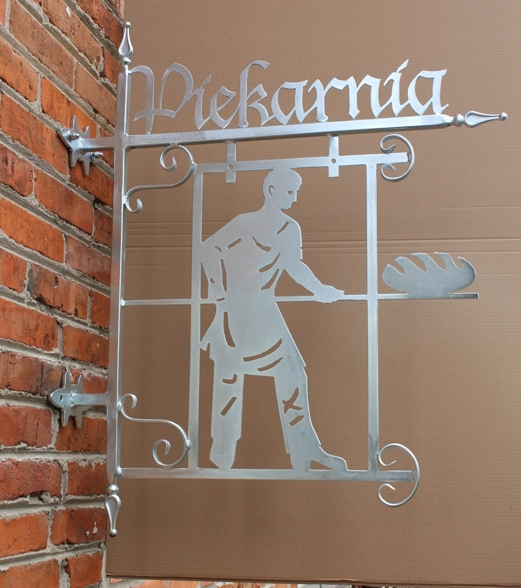 Szyld kuty, reklamowy piekarnia reklama, stal