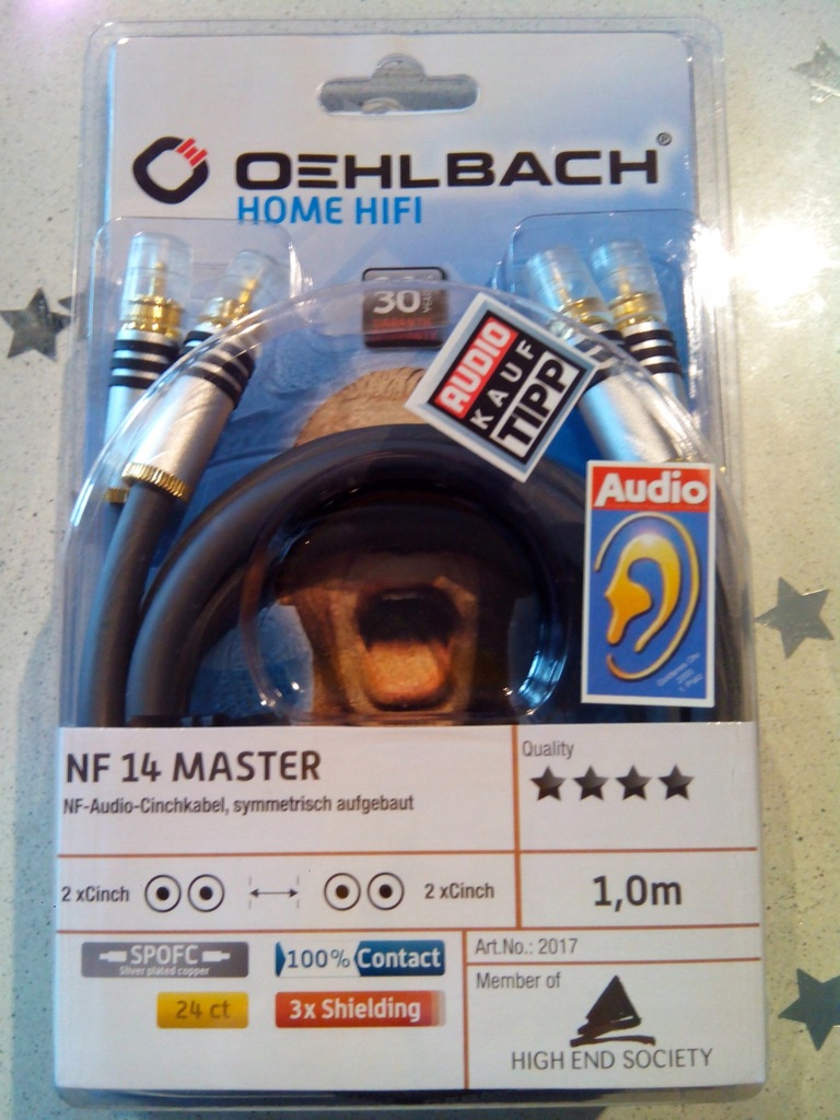 Interkonekt 2RCA-2RCA Oehlbach NF 14 Master 100 1m