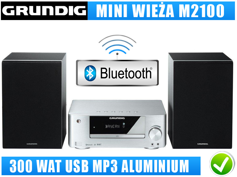 MINI WIEŻA GRUNDIG M2100 300WAT MP3 USB BLUETOOTH