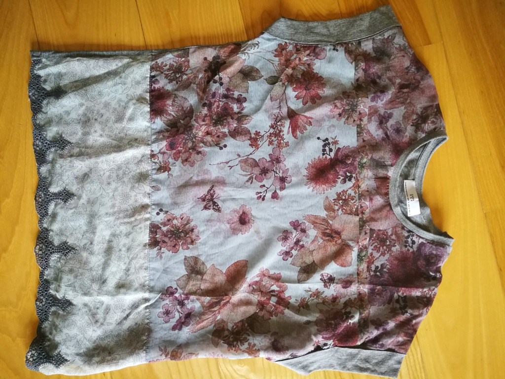 T shirt Zara koszulka roz S haft kwiaty