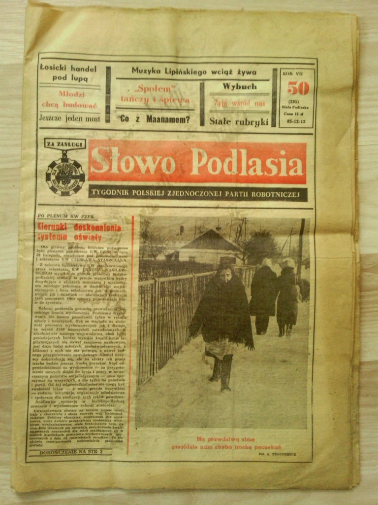 BIAŁA PODLASKA; SŁOWO PODLASIA NR 50; 12.12.1985r!