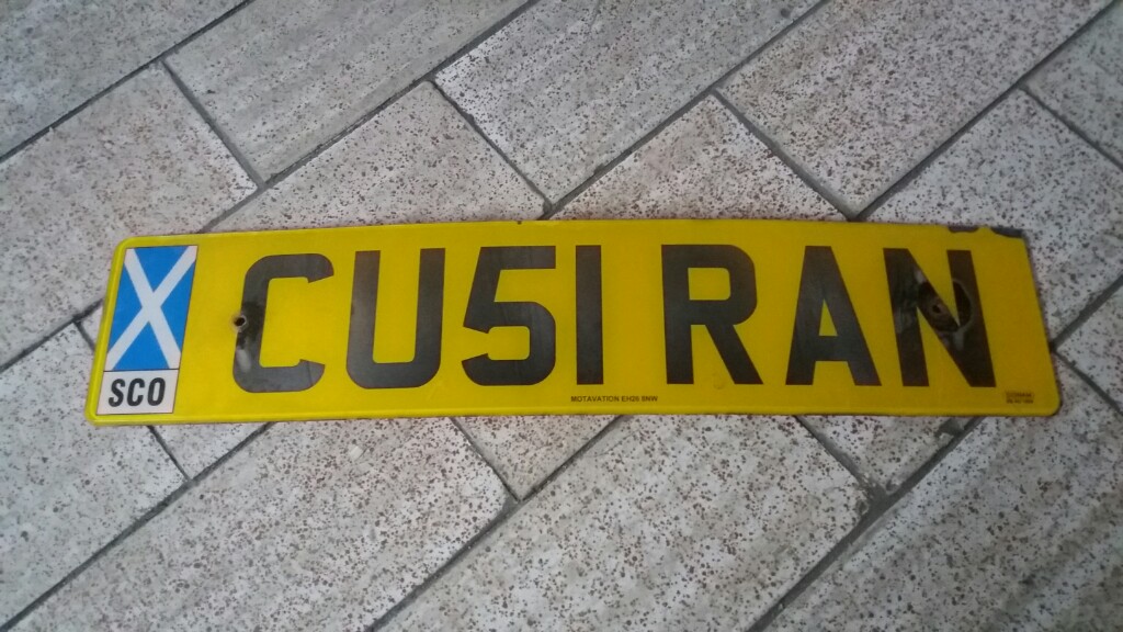 Tablica rejestracyjna Szkocja