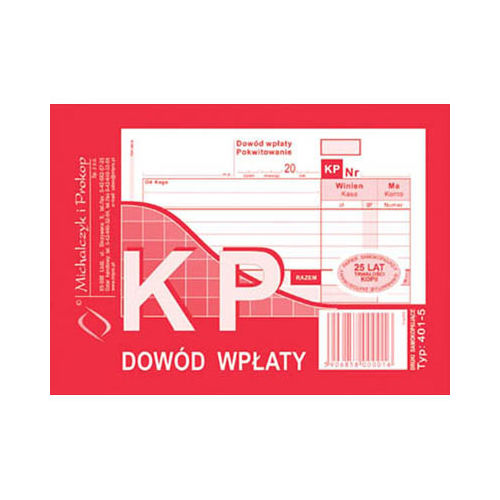 BLOCZEK DRUK KP DOWÓD WPŁATY A6 80 KARTEK