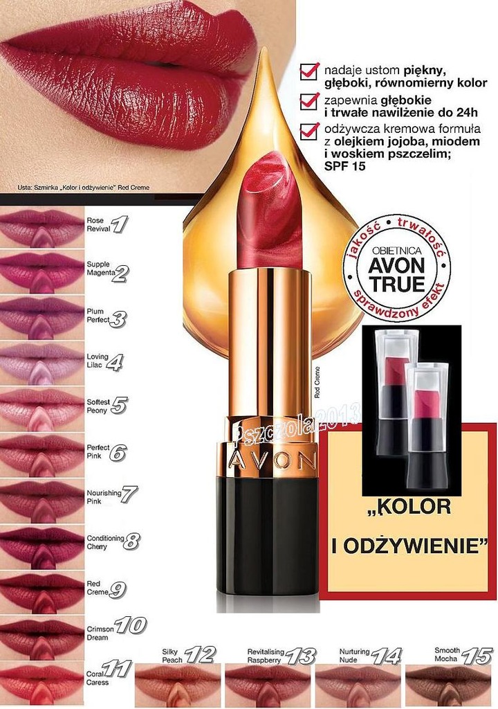 AVON Szminka pomadka KOLOR ODŻYWIENIE SILKY PEACH