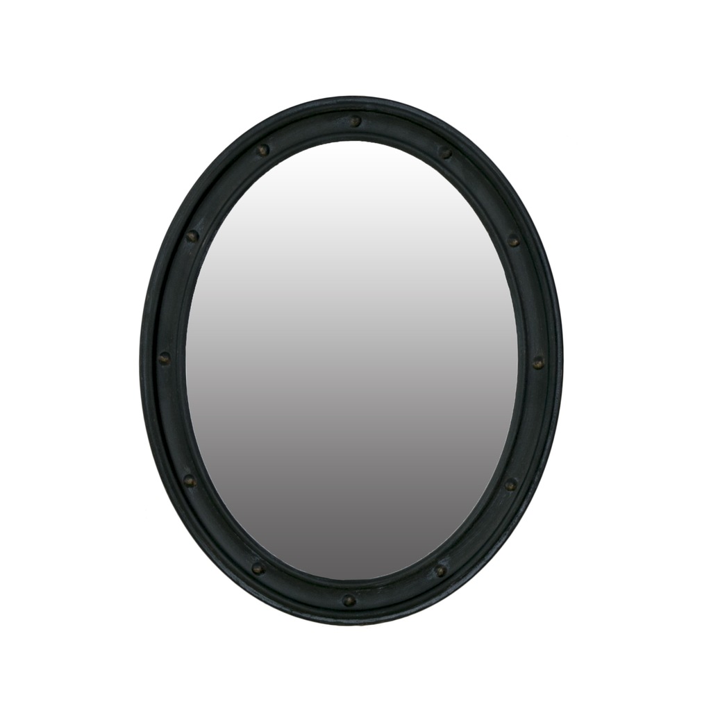 Lustro OWALNE czarna rama METALOWE 40cm