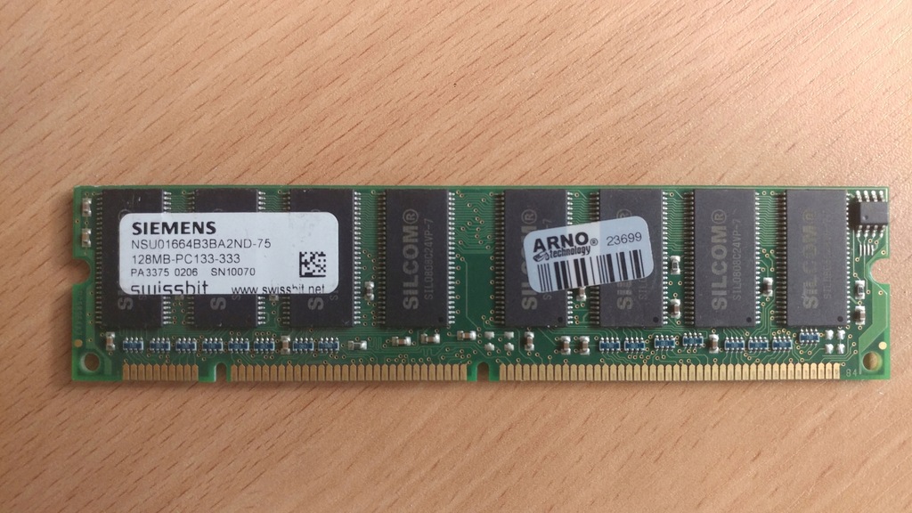 Pamięć RAM SDRAM Siemens 128MB PC133Mhz