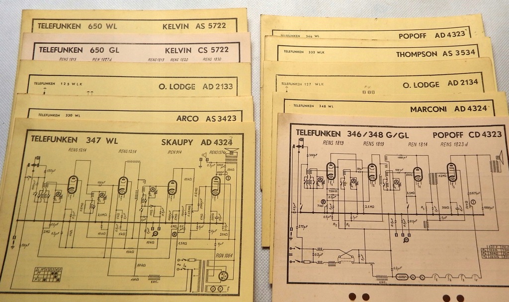 TELEFUNKEN 10SZT.STARE SCHEMATY RADIA NR.20