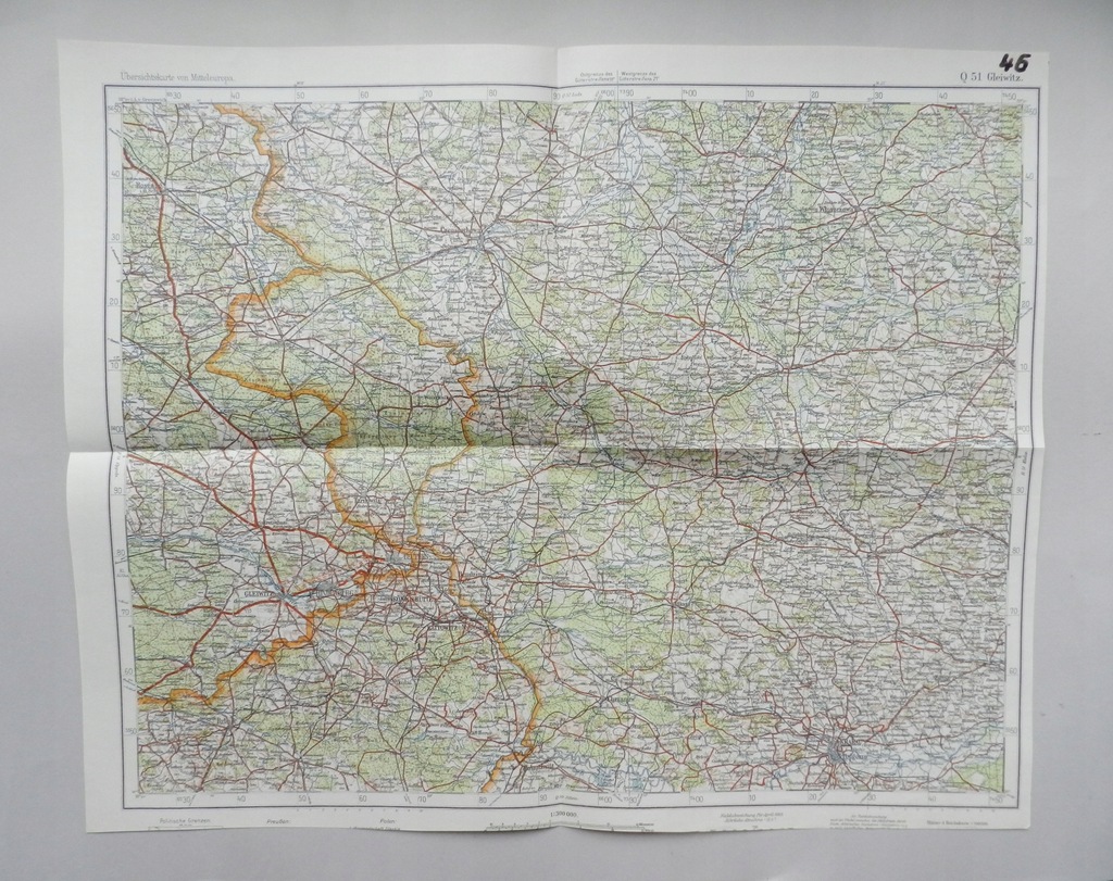 KRAKÓW, GLIWICE, CZĘSTOCHOWA - MAPA SZTABOWA 1939