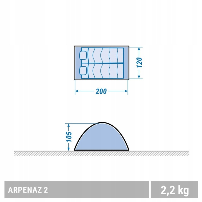 NAMIOT KEMPINGOWY ARPENAZ | 2 OS. QUECHUA 7601214813 NAMIOT KEMPINGOWY ARPENAZ | 2 OS. QUECHUA 7601214813