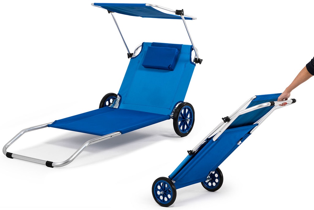 LEŻAK PLAŻOWY NA KÓŁKACH fotel Homekraft MAUI 3w1