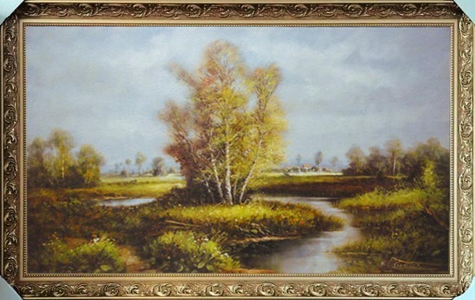DUŻY OBRAZ KRAJOBRAZ LETNI PEJZAŻ DRZEWA 110X70CM