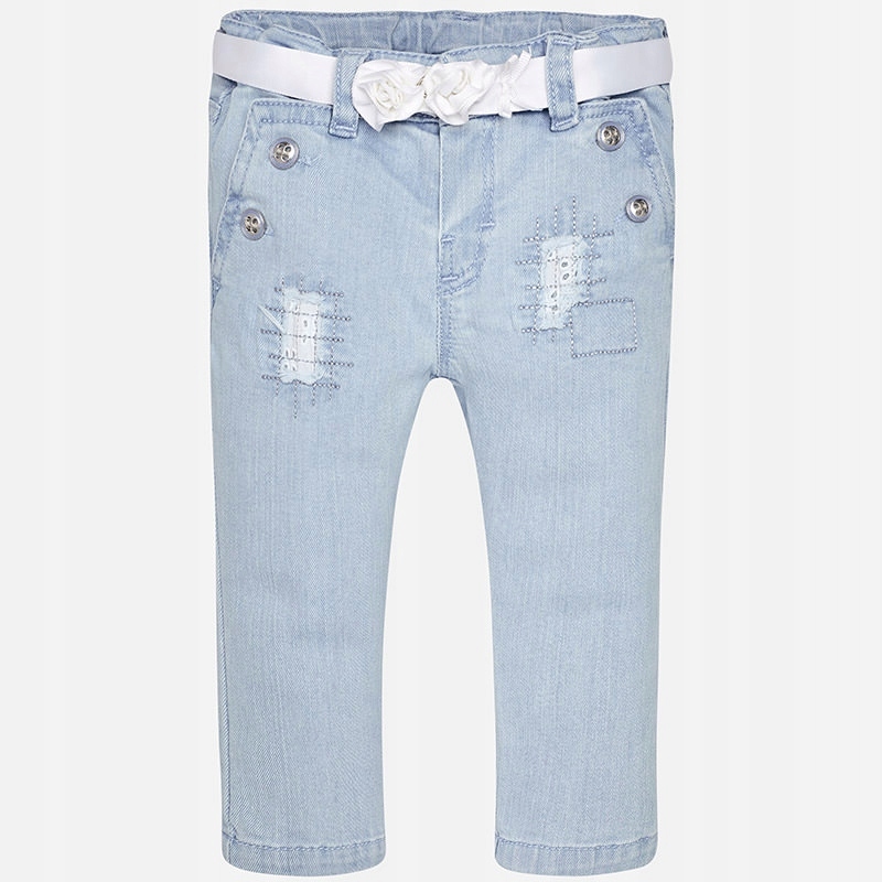 Spodnie jeans z paskiem Mayoral rozm. 92 Błękitne