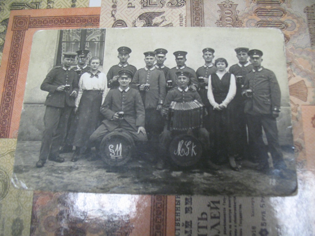 Żołnierz I WŚ piwo 1917 Prusy Wschodnie Stempel