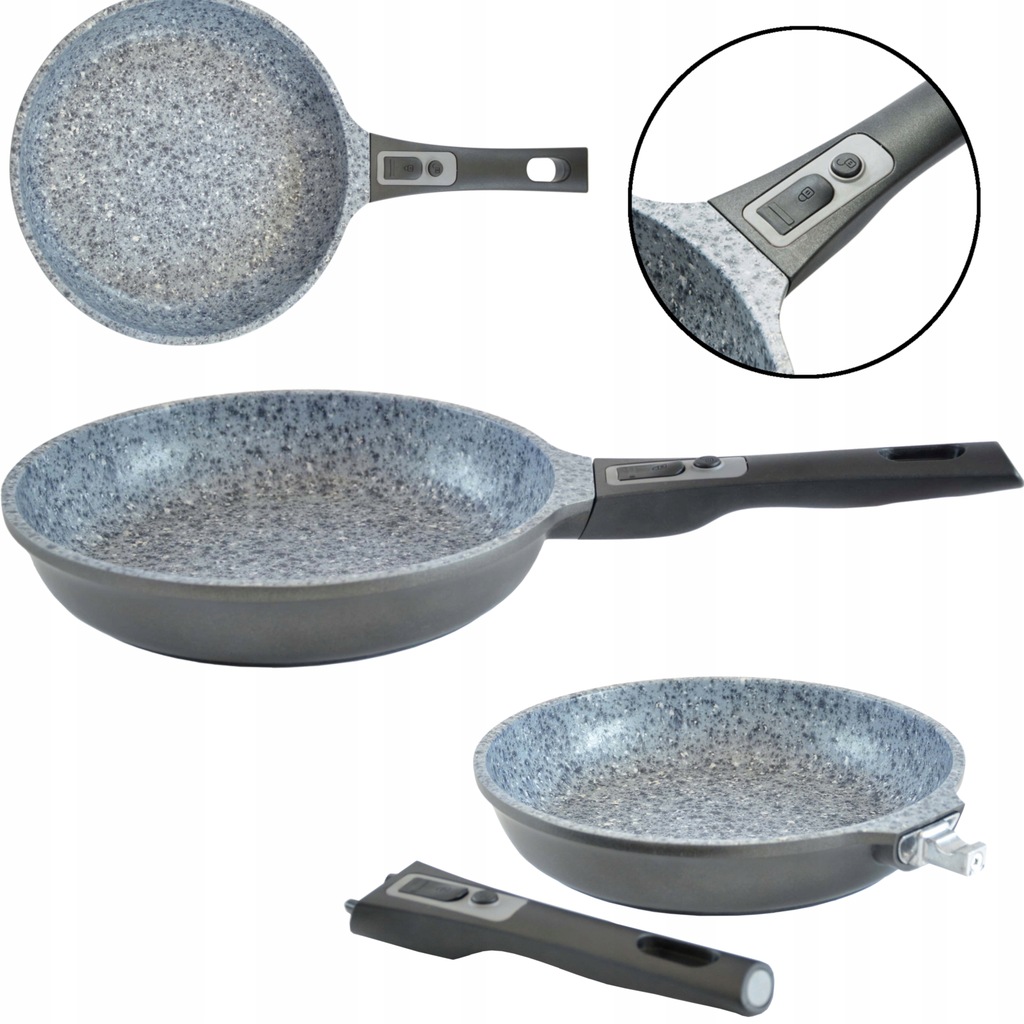 PATELNIA GRANITOWA 28 cm ODPINANA RĄCZKA