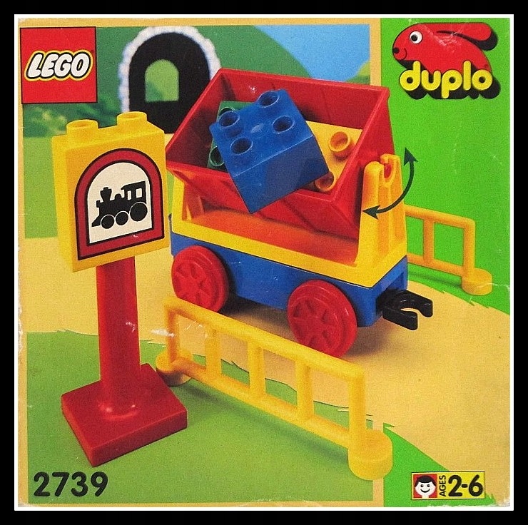 Lego DUPLO (2739) wagonik - wywrotka do kolejki.