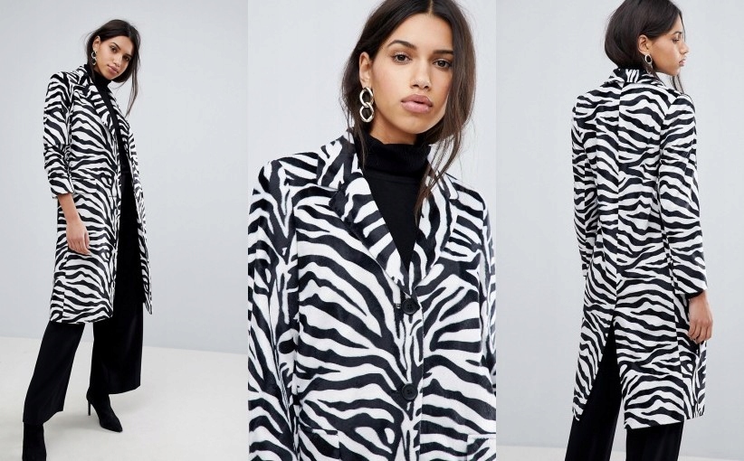 A6C304*HELENE BERMAN PŁASZCZ DAMSKI ZEBRA 36 S G02