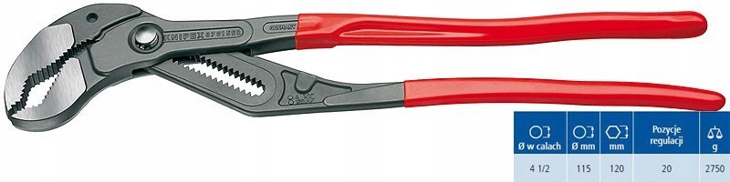 Szczypce do rur Cobra XXL 560 mm 61 HRC 20 pozycji