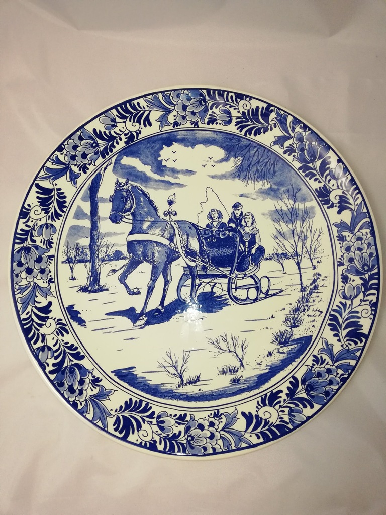 DELFTS BLAU Holenderska ceramika Duży Talerz 41