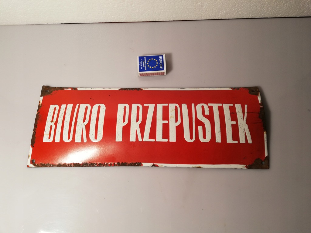 STARA TABLICA EMALIOWANA BIURO PRZEPUSTEK