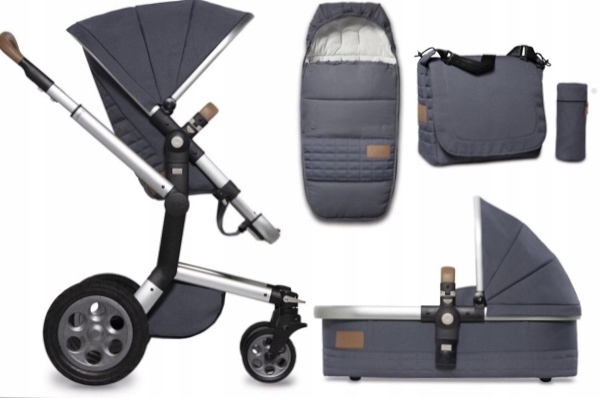 Wózek joolz quadro 2 w 1 szary z śpiworkiem,torbą