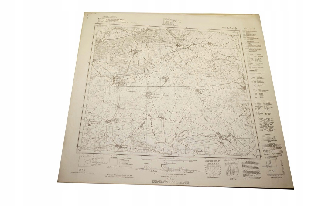 166. Mapa topogr. LUBASZ 1:25.000 57,5x59cm 1940r.