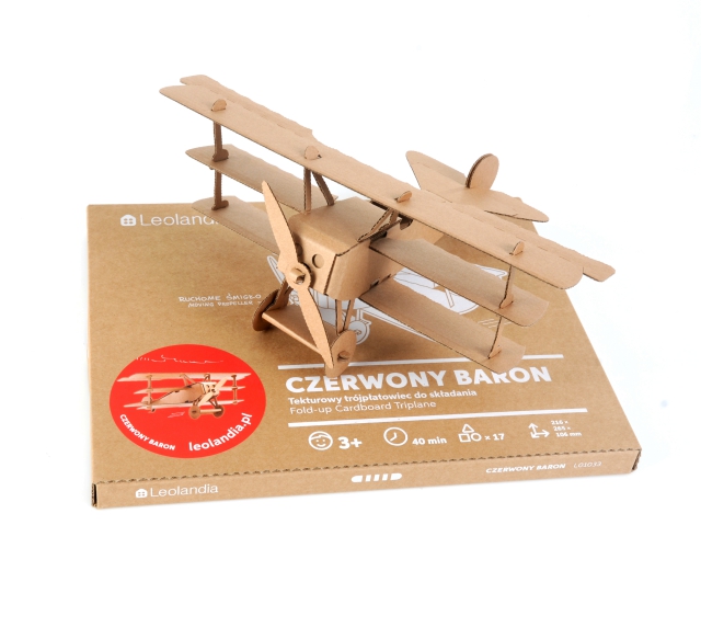 Czerwony Baron - samolot z tektury do składania