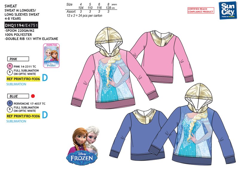 Bluza z kapturem Frozen - Kraina Lodu. Pakiet 24