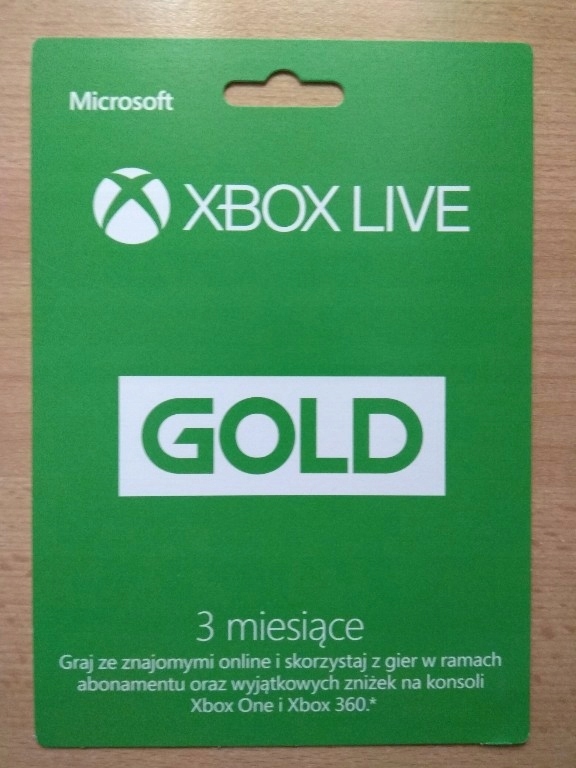 Xbox live Gold 3 Miesiące Pl One 360
