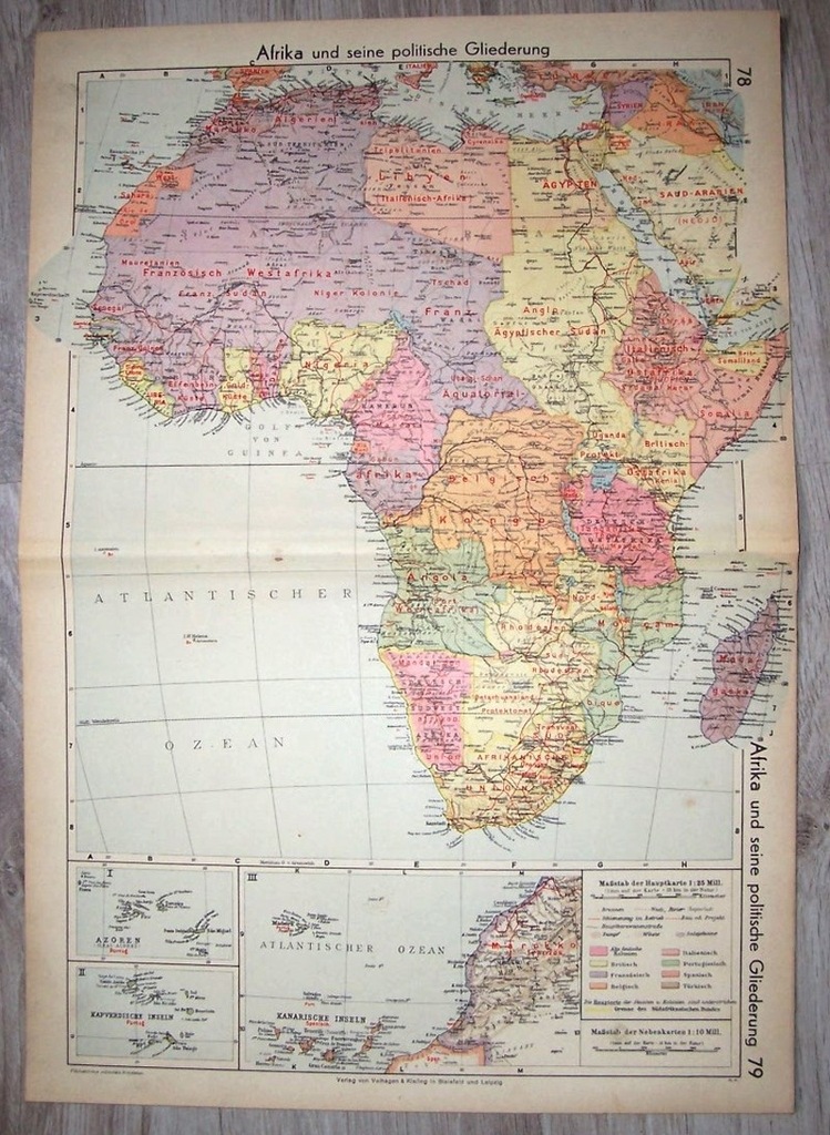 AFRYKA MAPA POLITYCZNA. 1941.