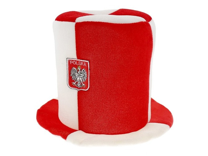 Czapka kibica Cylinder Biało - Czerwoni Polska S