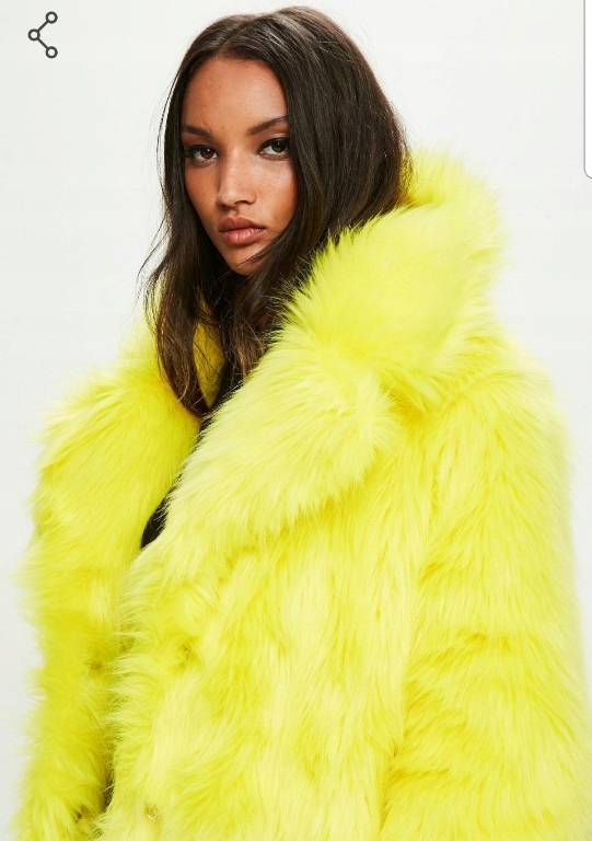 Żółte sztuczne futro Missguided