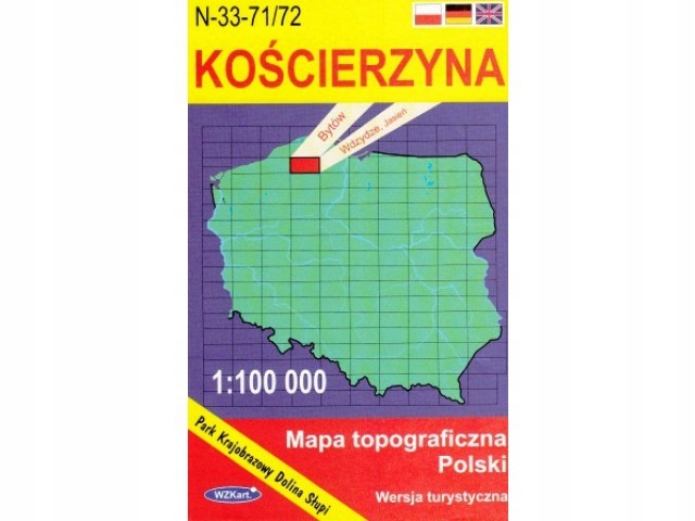 KOŚCIERZYNA mapa topograficzna 1:100 000 WZKart