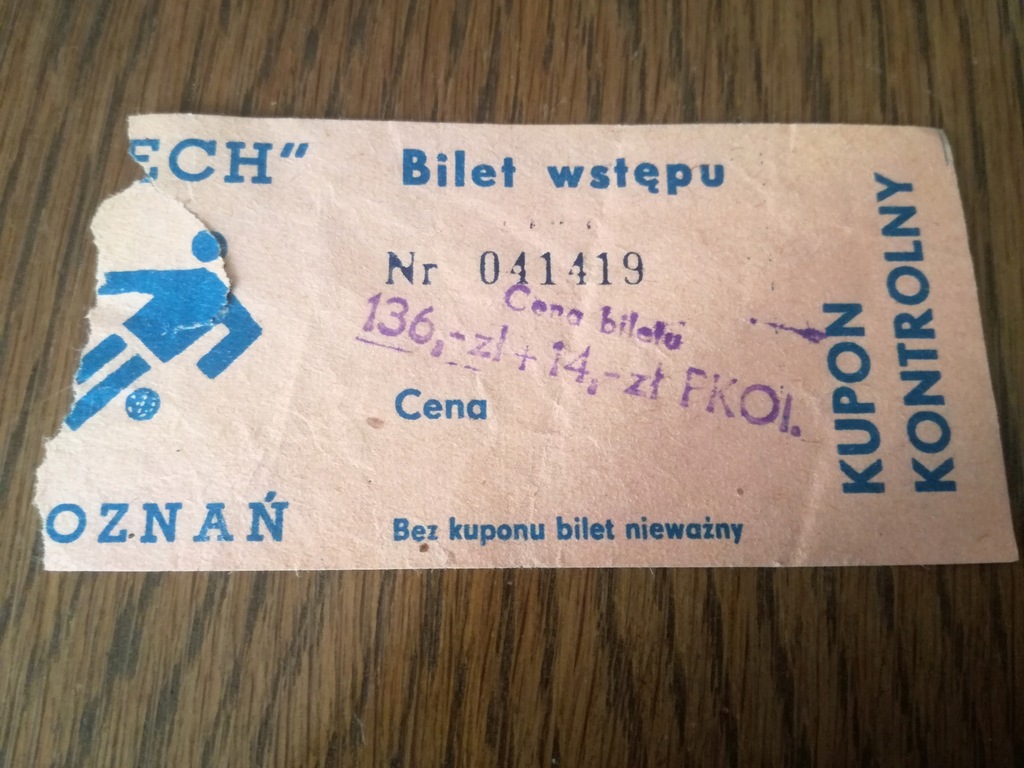 bilet Lech Poznań - Górnik Zabrze 20.04.1986