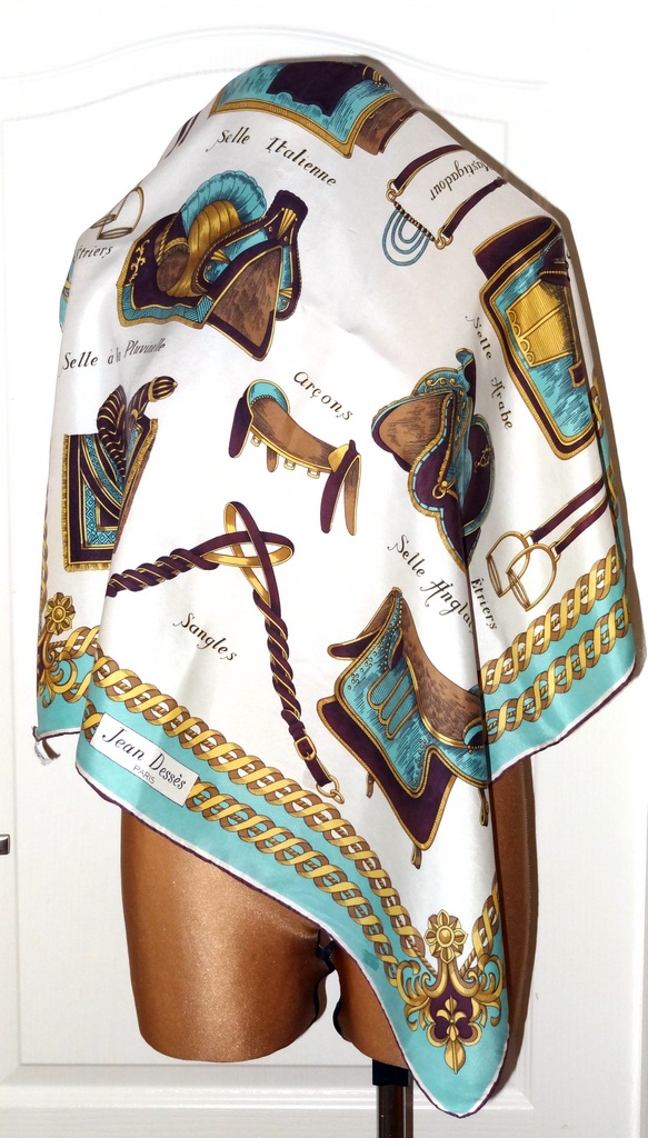 JEAN DESSES chusta  100% jedwab 76x76cm