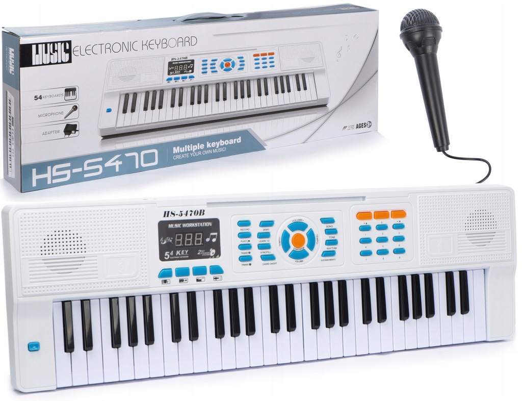 KEYBOARD DLA DZIECI PIANINO MIKROFON HS-5470B