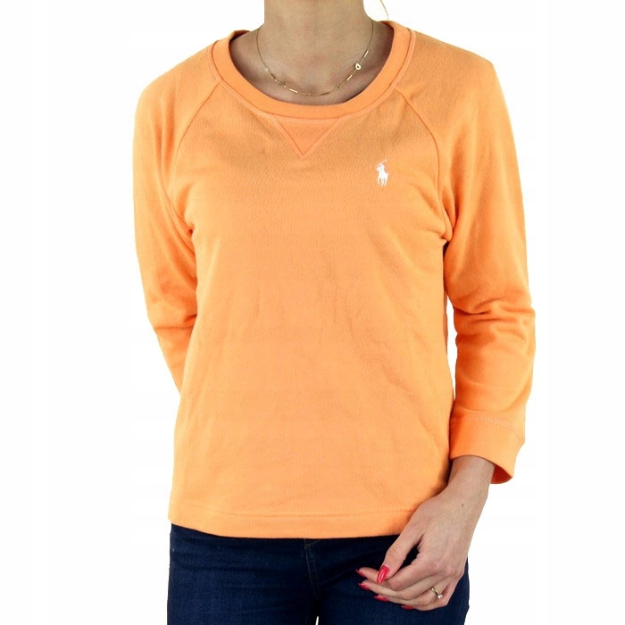 NOWY sweter Ralph Lauren pomarańczowy S logo USA