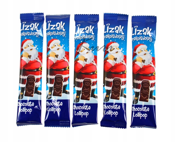 Lizaki czekoladowe Mikołaje 13g 40szt