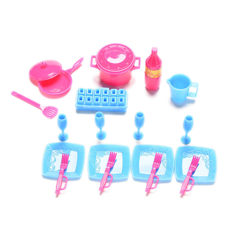 ZESTAW DLA LALKI BARBIE 18 SZT. NACZYNIA TALERZE