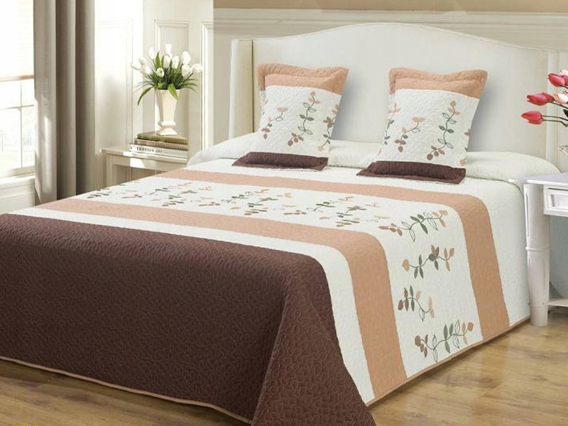 Narzuty Satynowe Toledo Brąz-Ecru 220x240 PROMOCJA