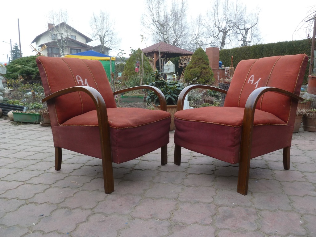 FOTELE ART DECO  CZECHOSŁOWACJA /A1/