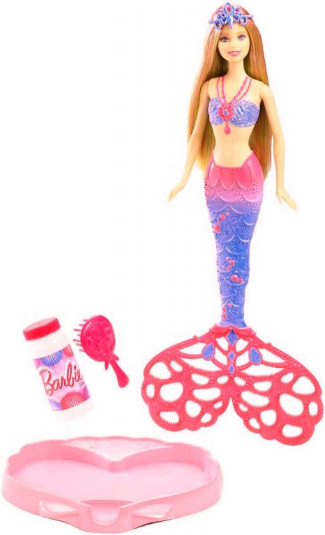 LALKA BARBIE BĄBELKOWA SYRENKA ROBI BAŃKI CFF49