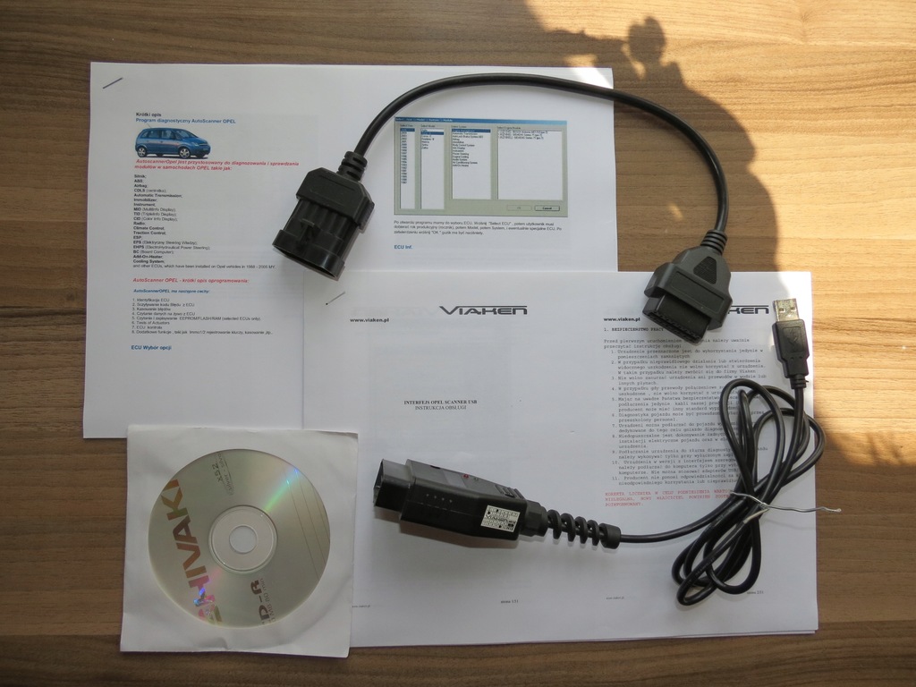 OPEL SCANNER USB OBD2 +adapter ALDL 10pin