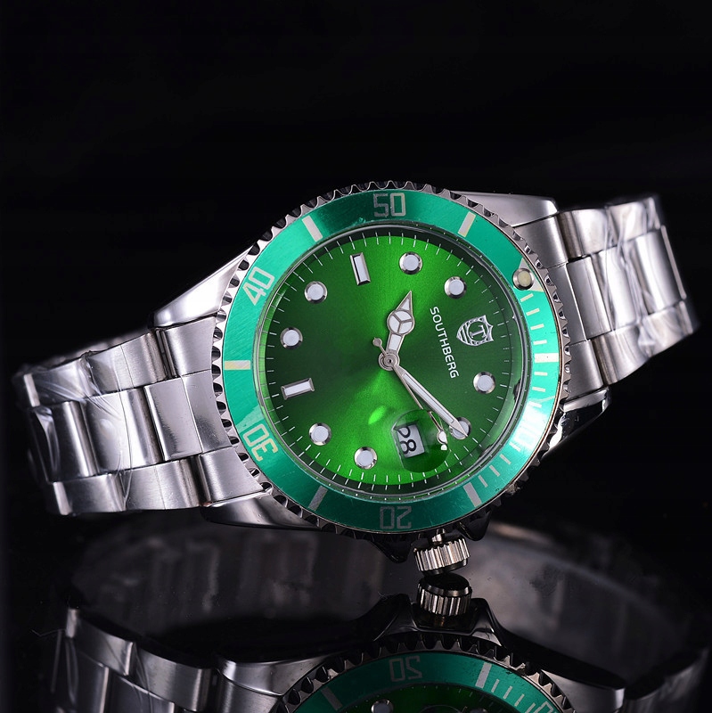 Piękny zegarek z datownikiem jak ROLEX zielony