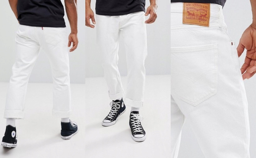 Q0B101*LEVIS BIAŁE SPODNIE JEANSY MĘSKIE 34 P12