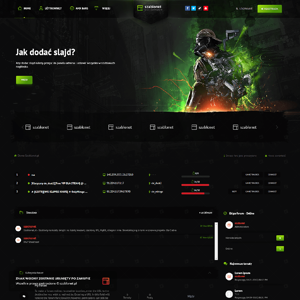 Szablon forum MyBB "Green Dark"