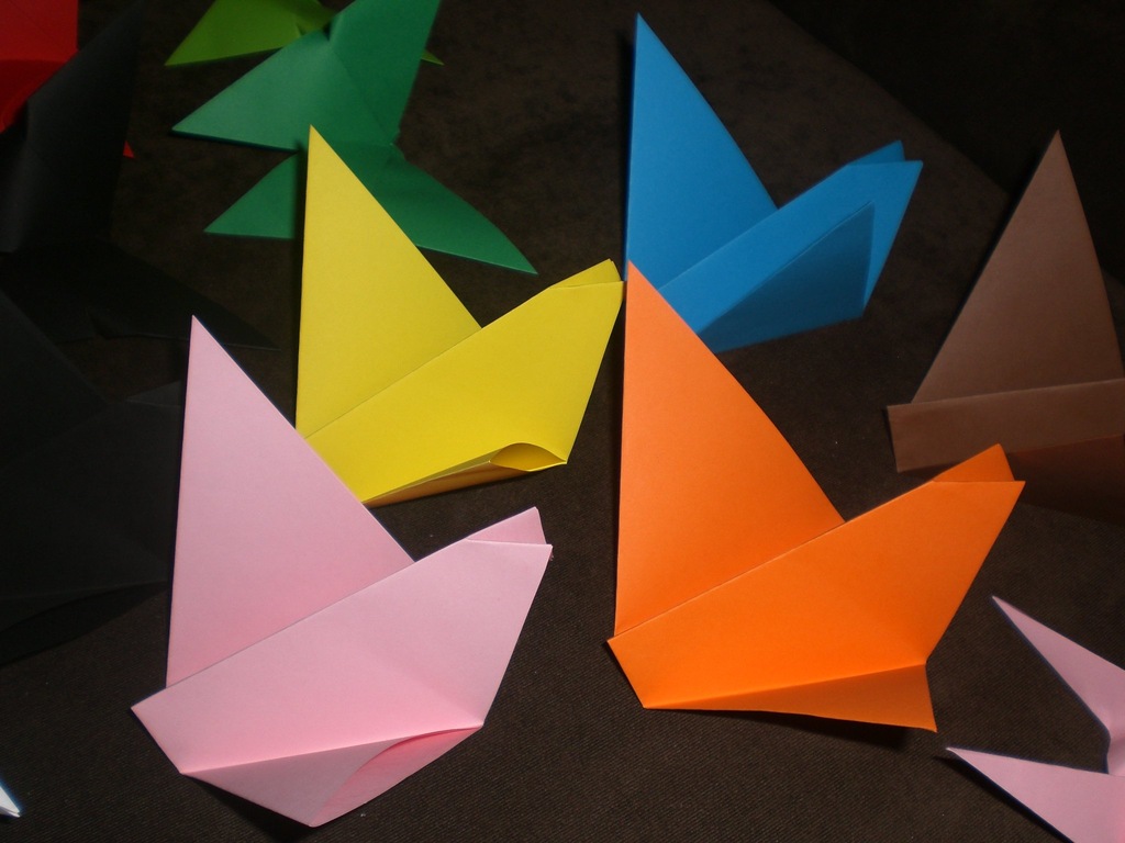 ORIGAMI PTAK PTASZEK z PAPIERU dekoracja ozdoba
